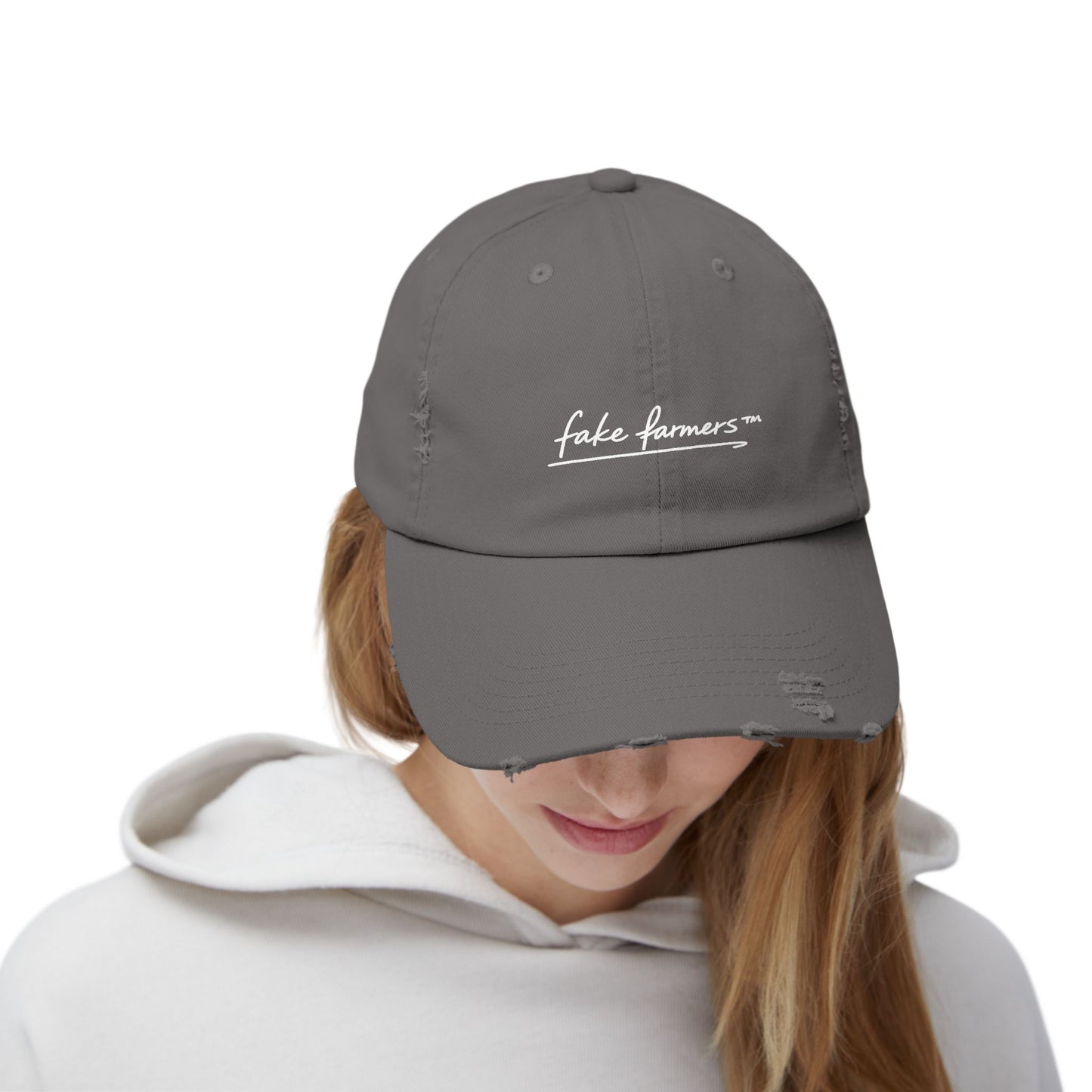 Distressed "Fake Farmer" Logo Cap (DTF Printed)