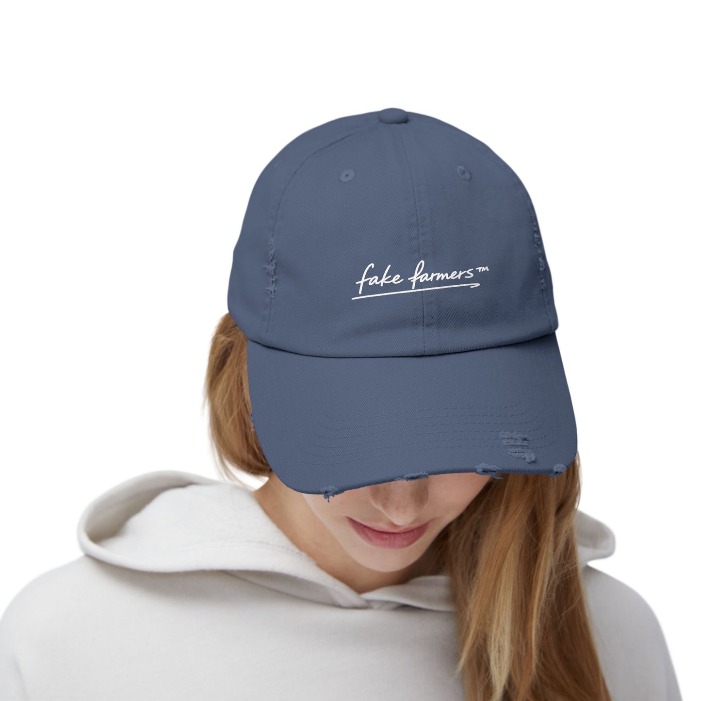 Distressed "Fake Farmer" Logo Cap (DTF Printed)