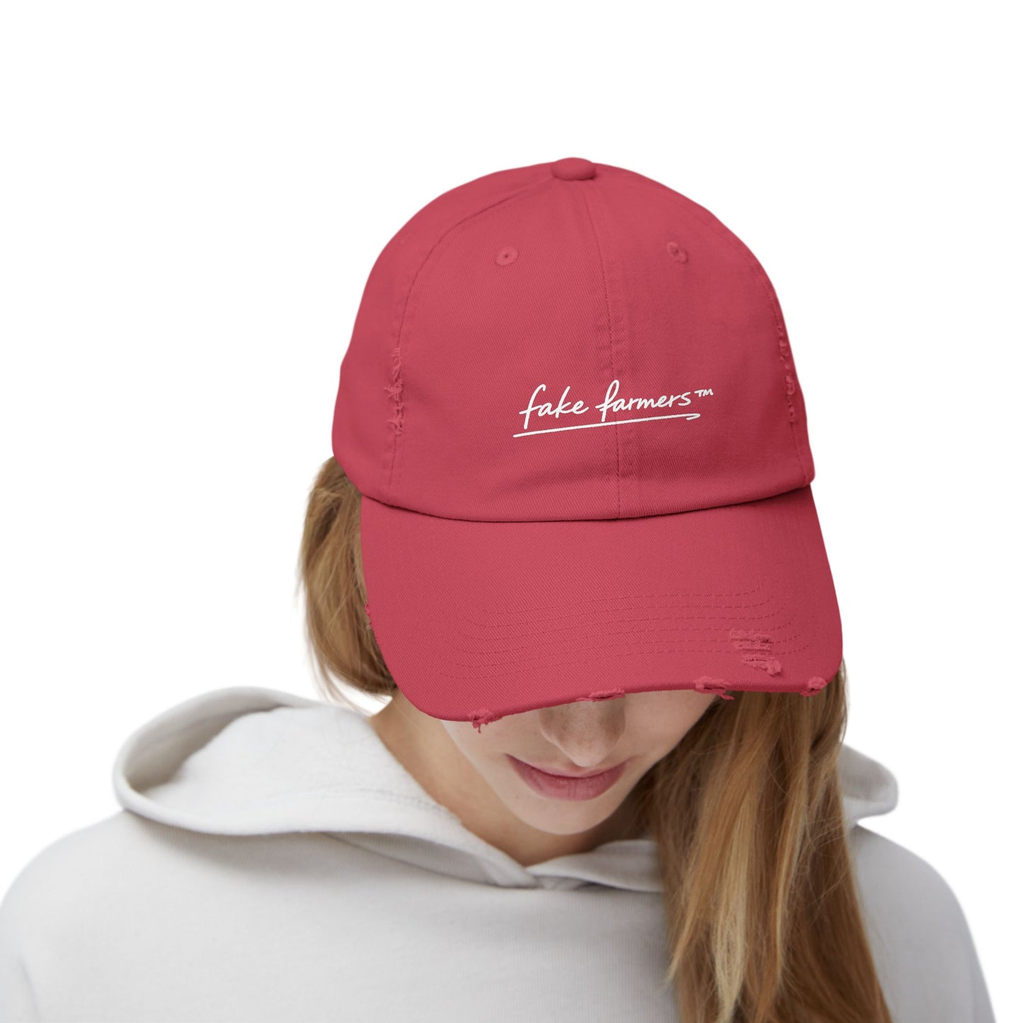 Distressed "Fake Farmer" Logo Cap (DTF Printed)