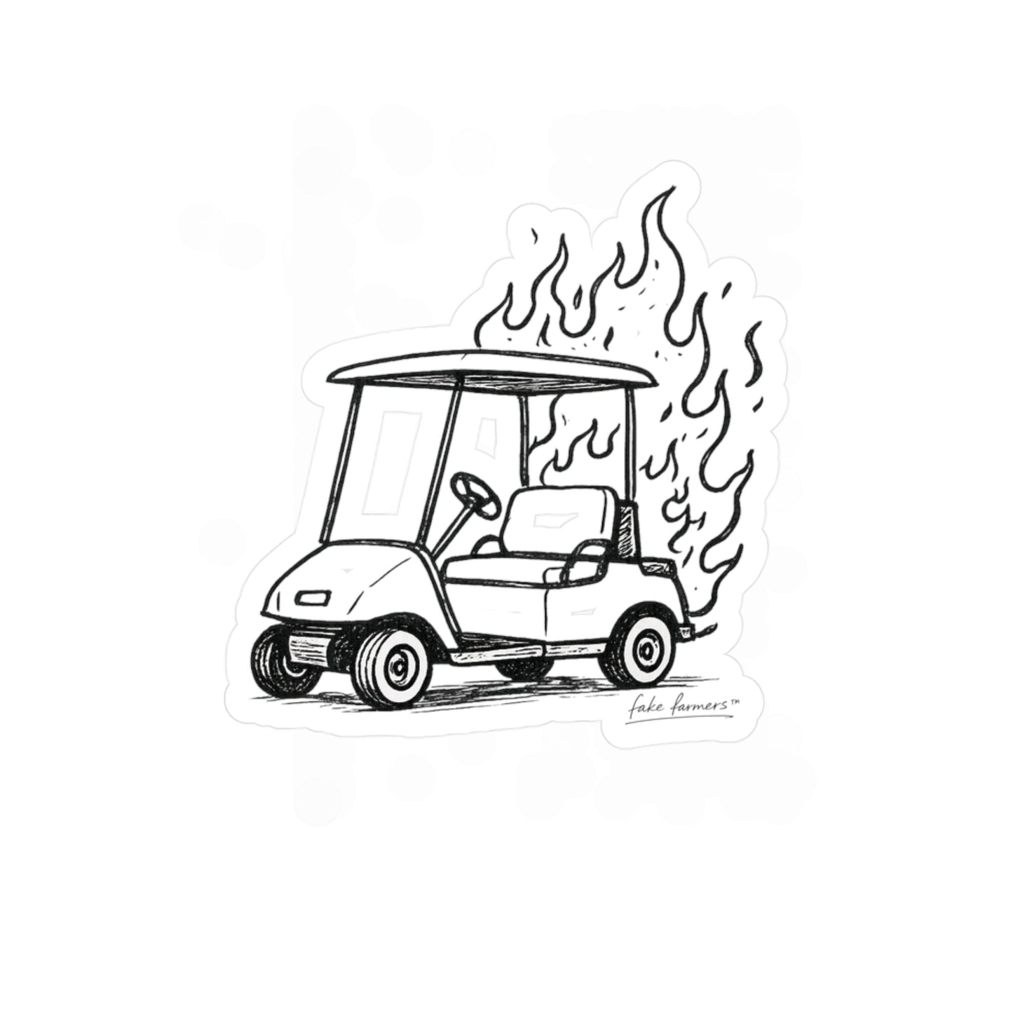 Fake "Golf Cart Fire" Sticker