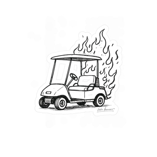 Fake "Golf Cart Fire" Sticker
