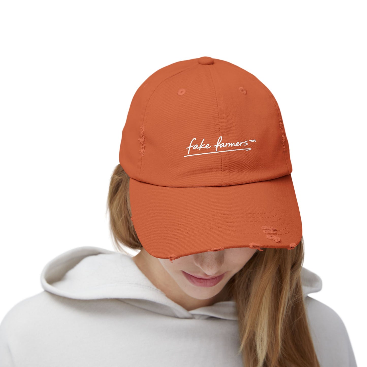 Distressed "Fake Farmer" Logo Cap (DTF Printed)