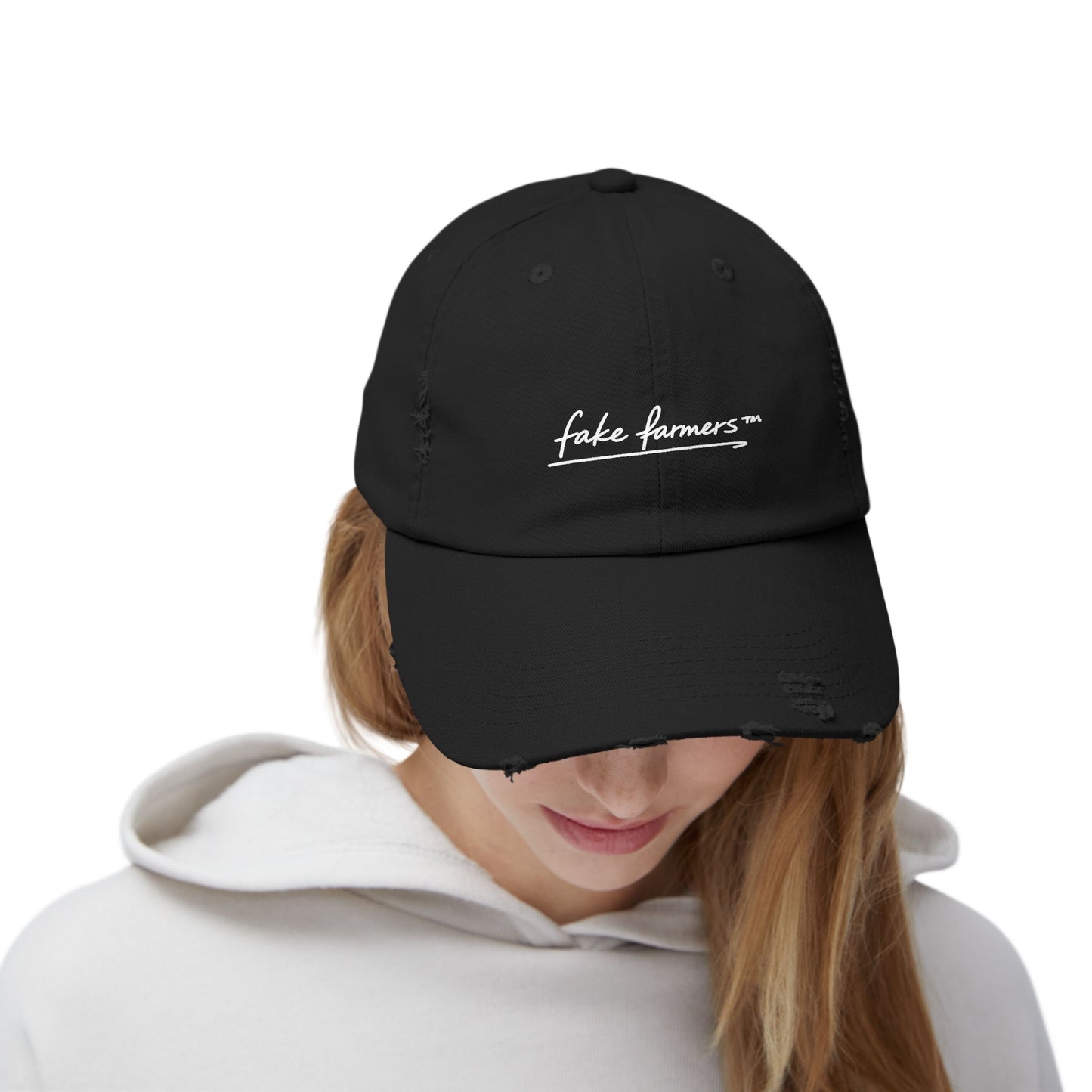 Distressed "Fake Farmer" Logo Cap (DTF Printed)